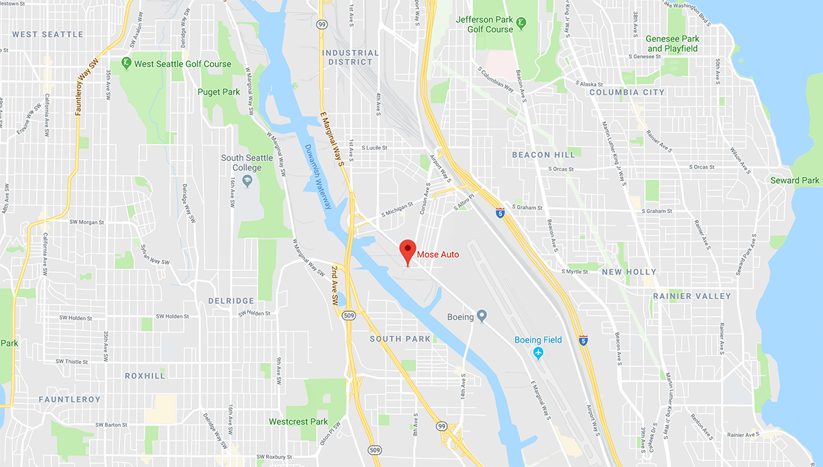 Image of map indicating where Mose Auto is located